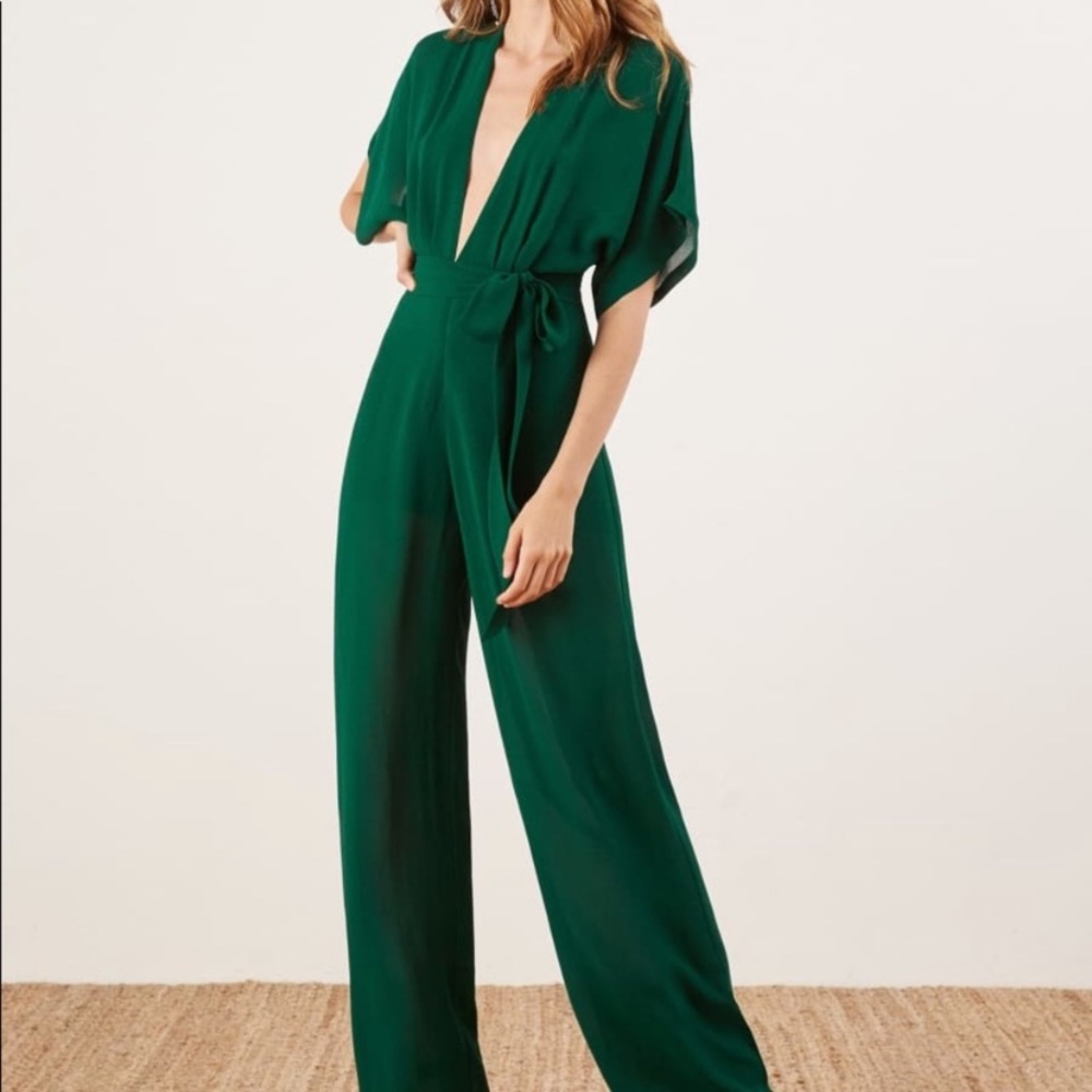 Reformation Lemongrass Emerald Jumpsuit
